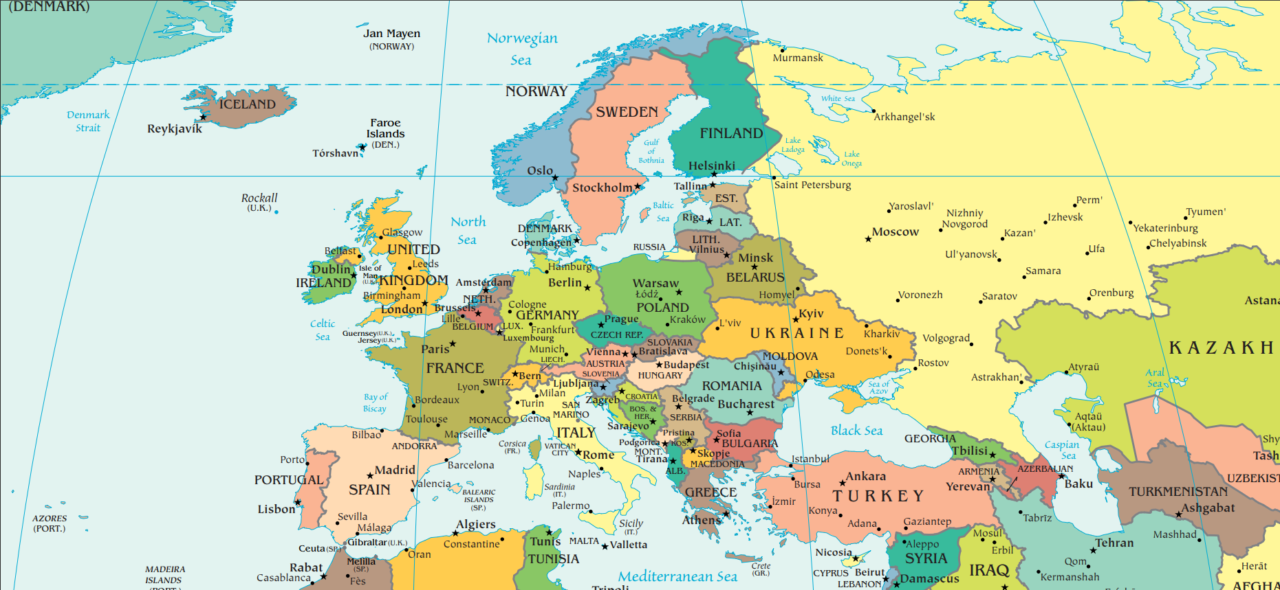 Political map of Europe