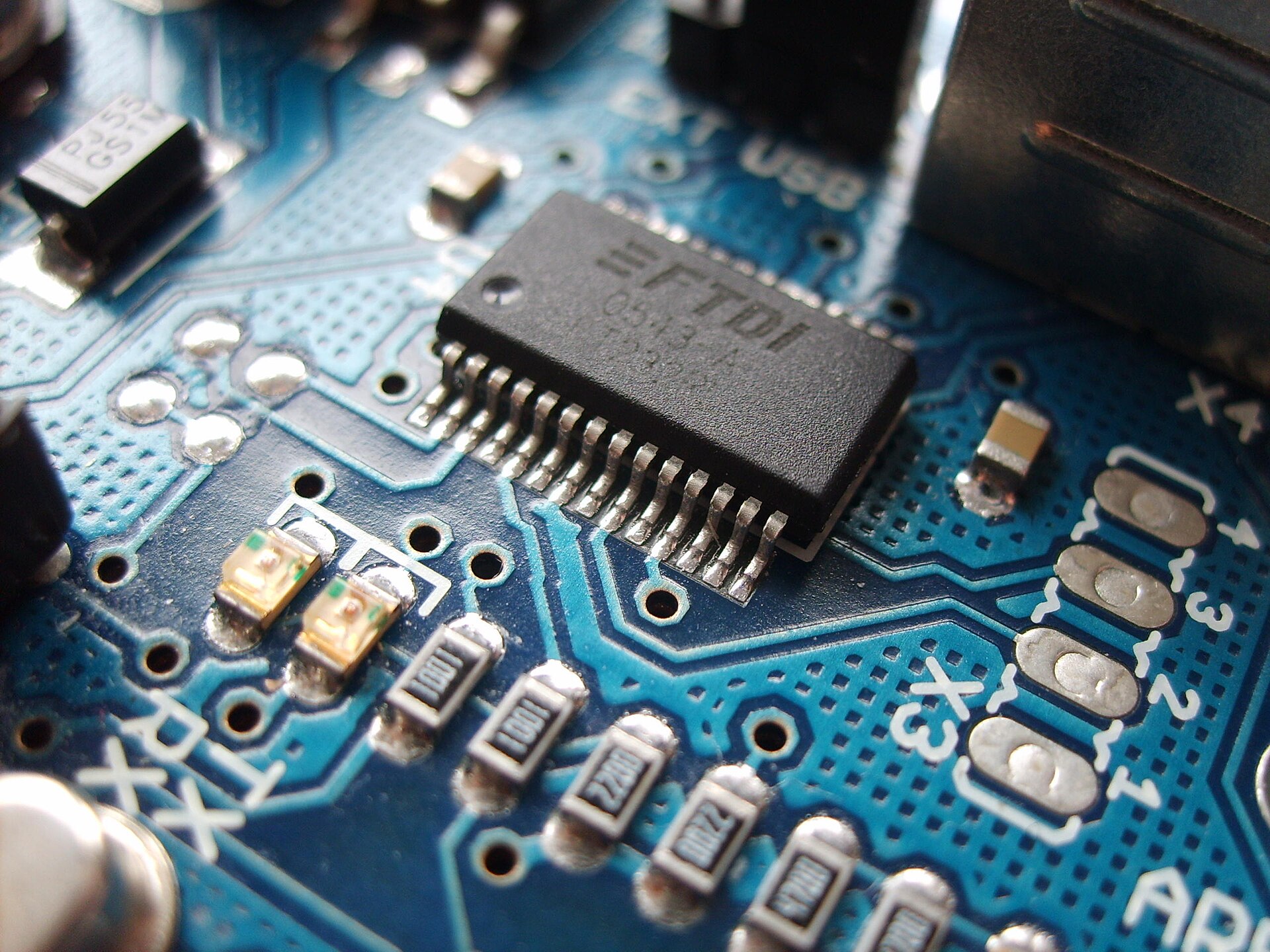 Close-up of an electronic circuit board